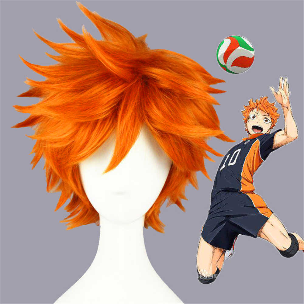 anime haikyuu hinata Shoyo cosplay Halloween Costume perruque synthétique cheveux -Takerlama