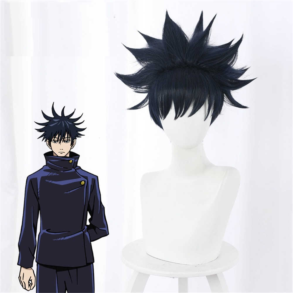 Anime Jujutsu Kaisen Cosplay Fushiguro Megumi Costume de jeu perruques avec Cap gratuit -Takerlama